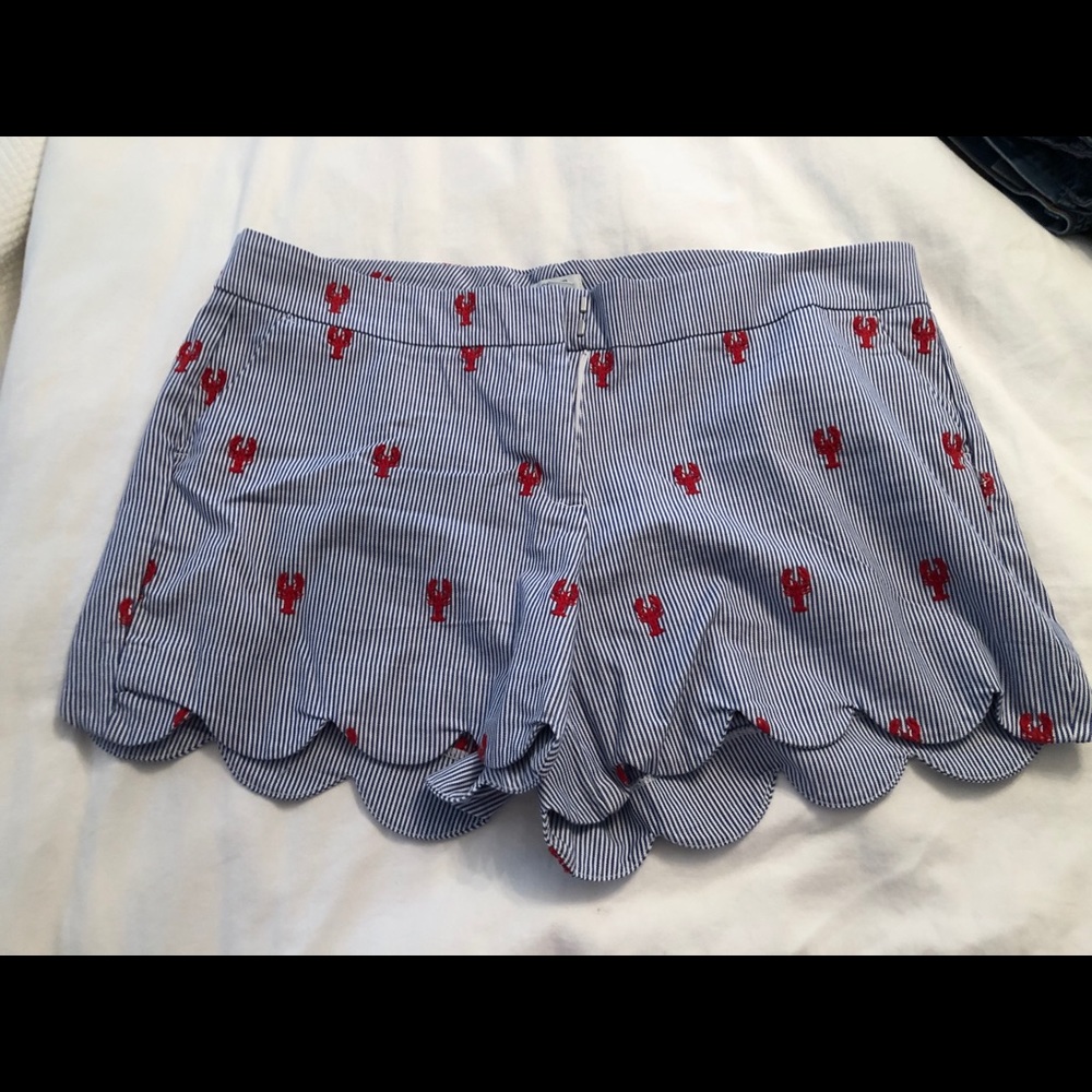 Pinstripe embroidered shorts